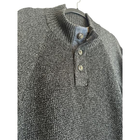 Weatherproof Vintage Knit Sweater Long Sleeve Men's XL 100% Cotton Gray 3 Button - Picture 4 of 5